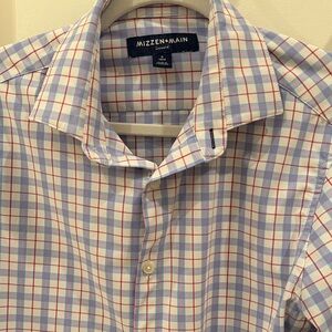 Mizzen+Main Men's Red and Blue Plaid Shirt